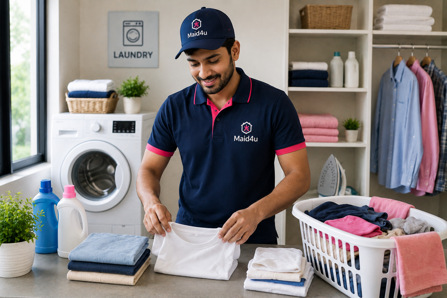Maid4u professional providing laundry service