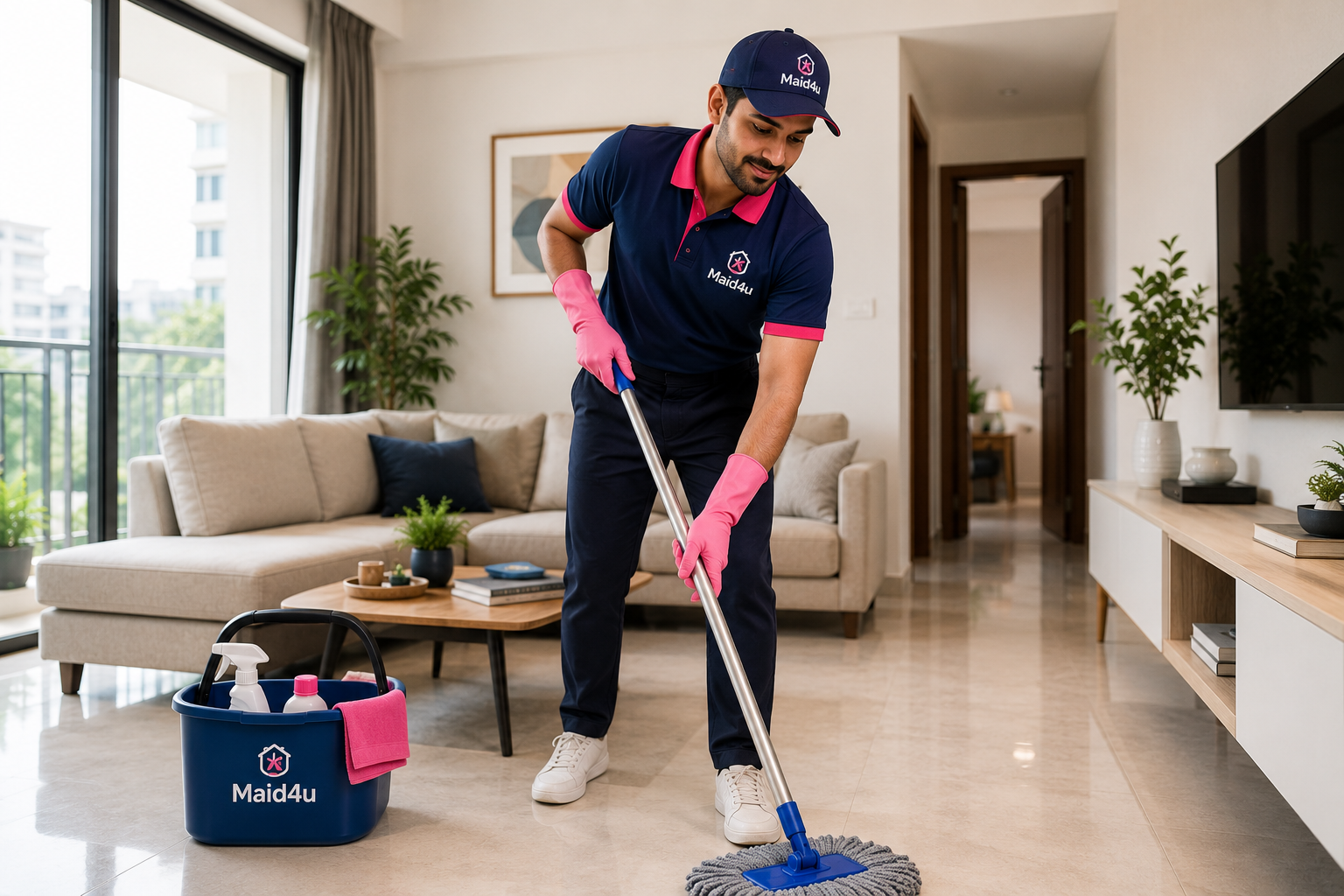 Maid4u professional providing Quick Clean service